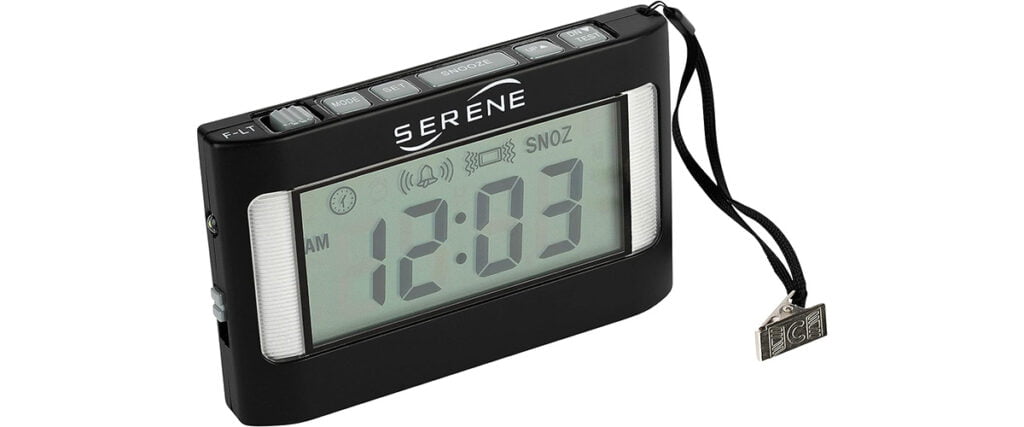 Serene Innovations vibrating travel alarm clock