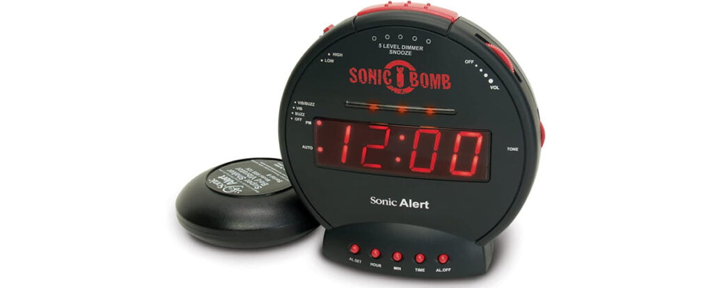Sonic Bomb vibrating alarm clock for deaf and hard of hearing